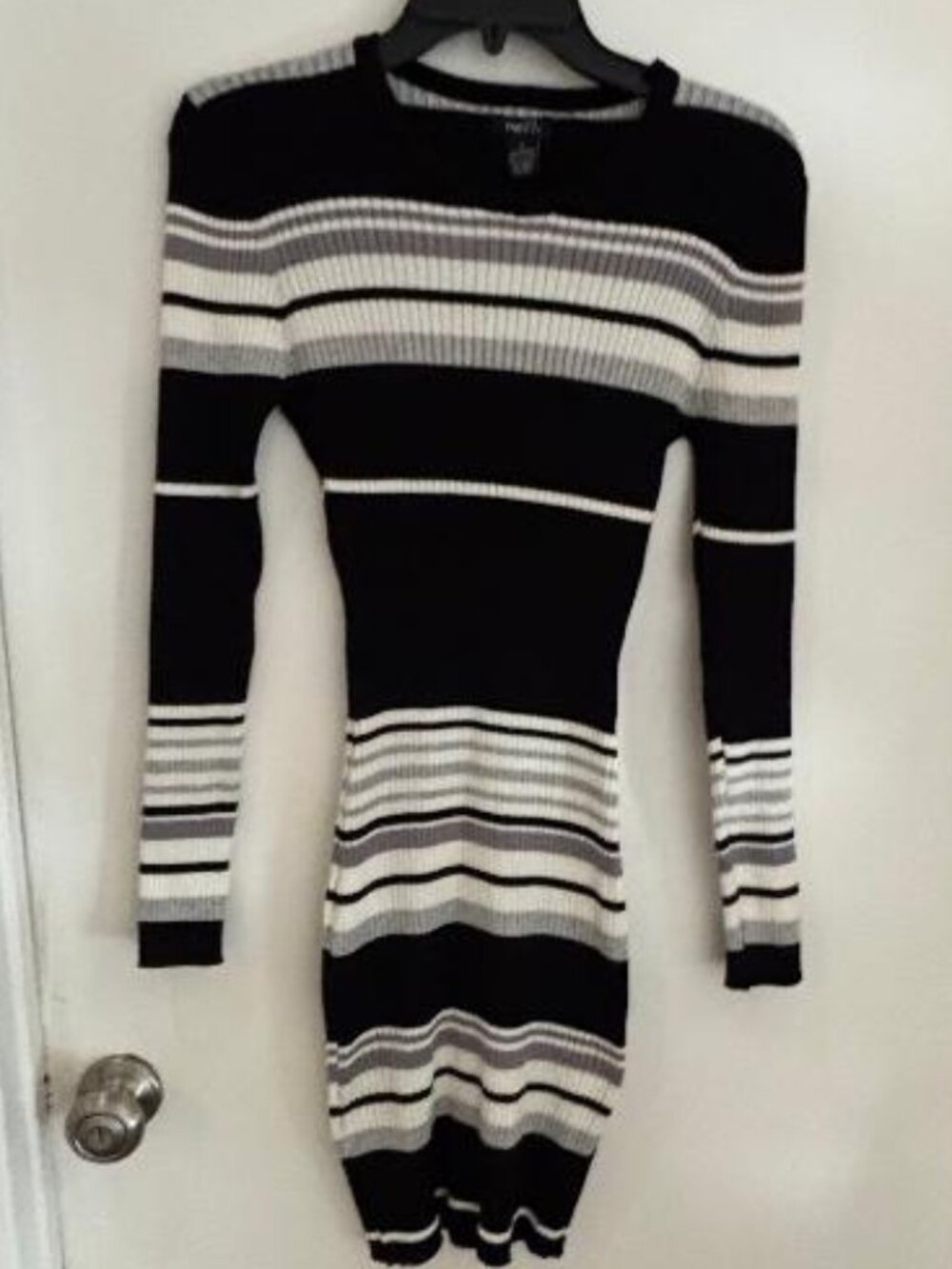 Rue 21 Striped Ribbed Sweater Dress SZ M Long Sleeve